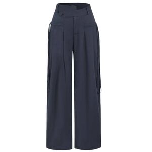 MICAS Women's Dressy Casual Wide Leg Trousers with Pockets